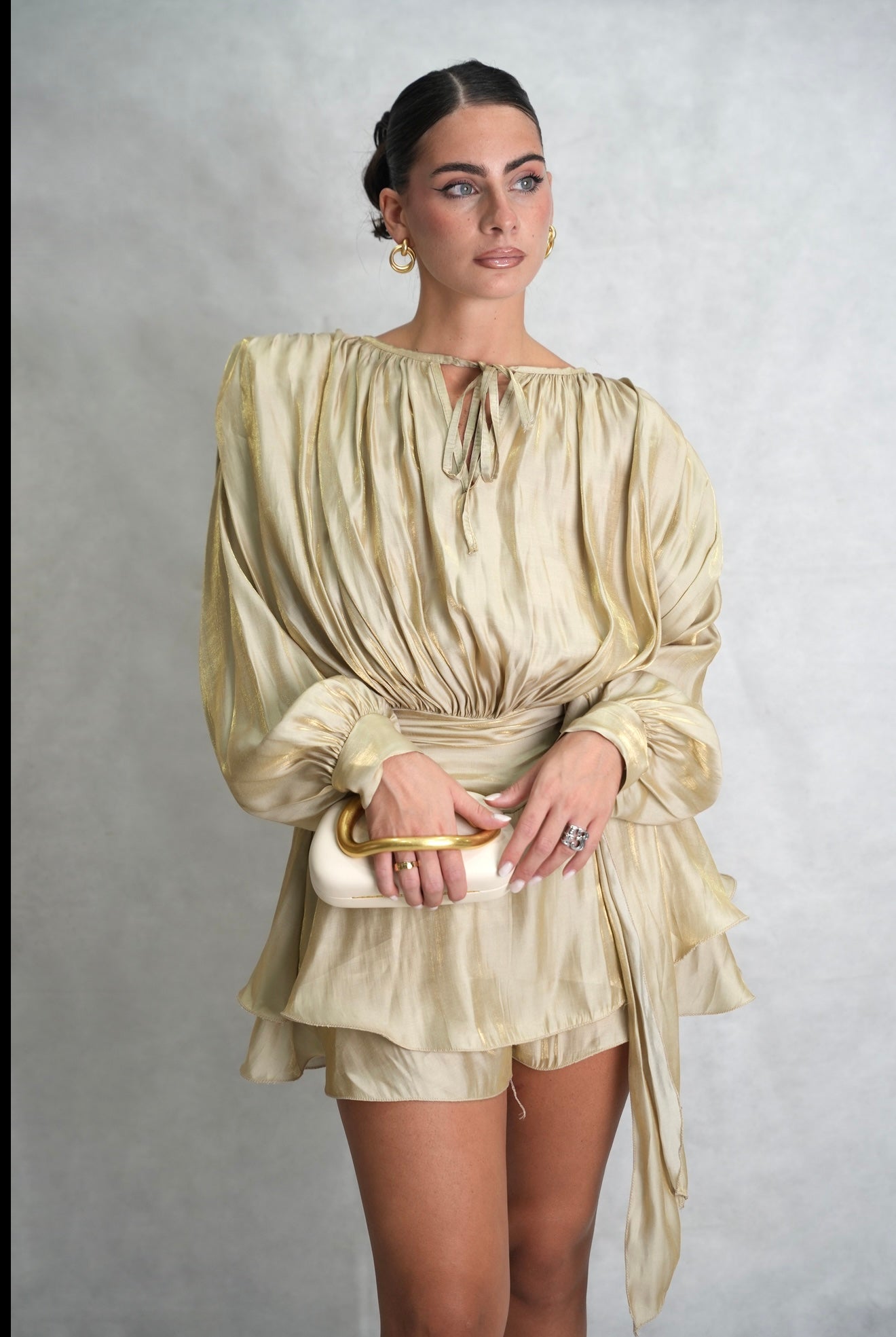 Mini Dress manica lunga Oro