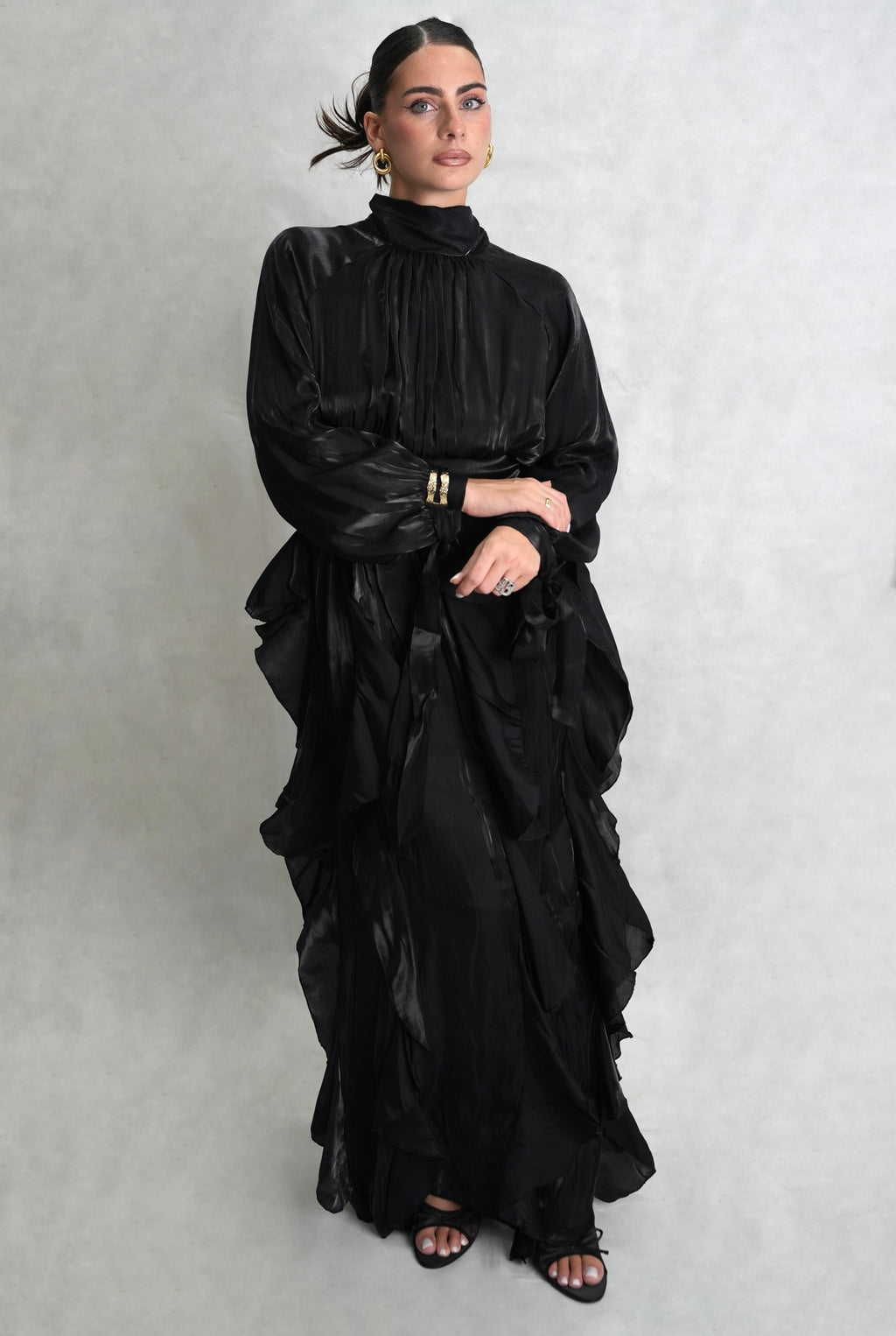 Maxi Dress manica lunga Nero