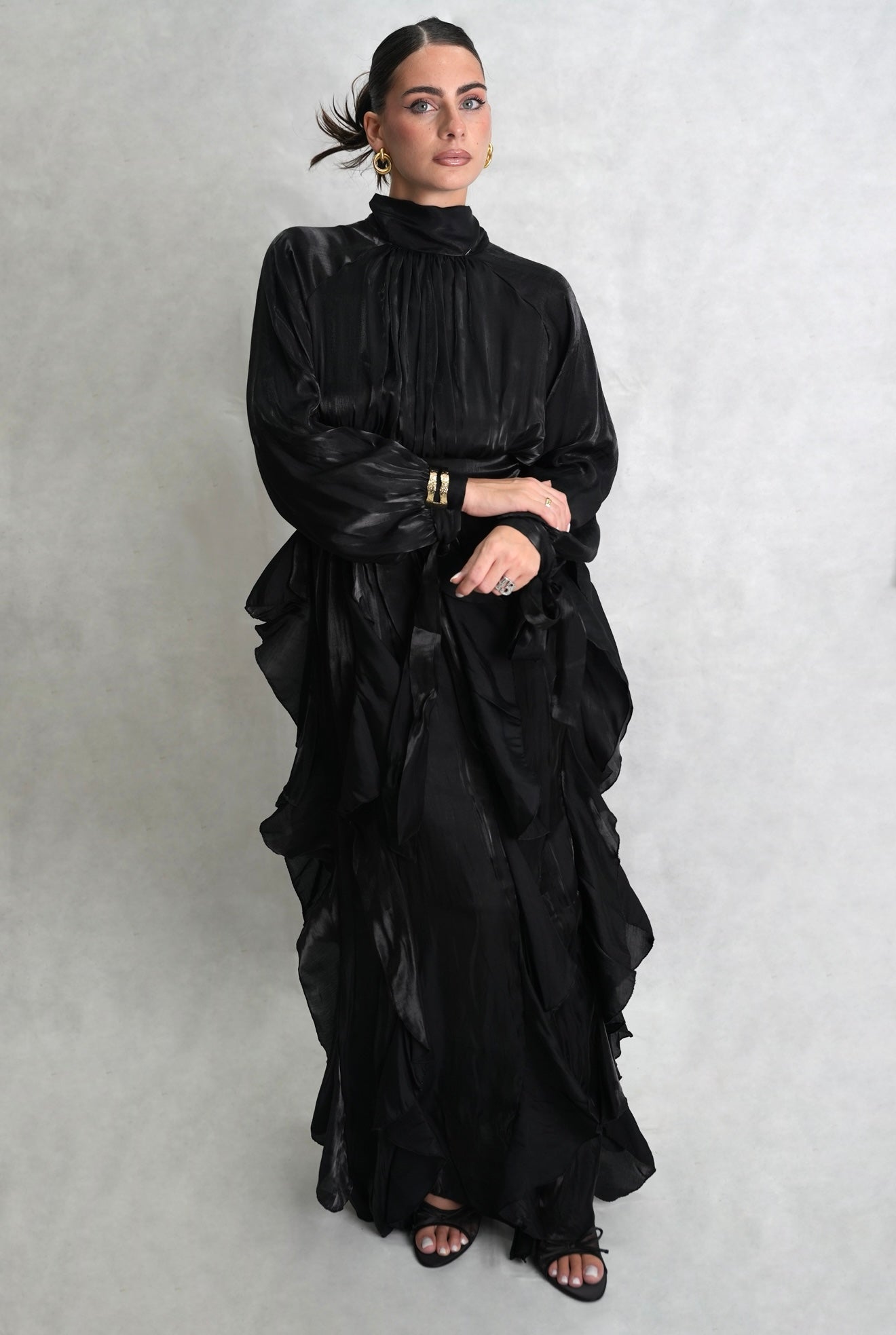 Maxi Dress manica lunga Nero