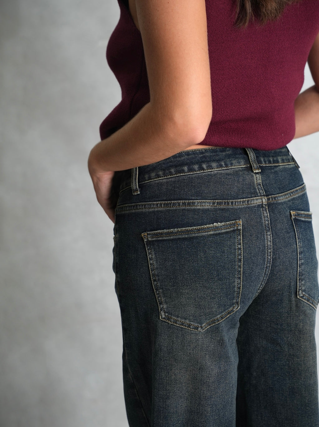 Jeans wide leg scuro