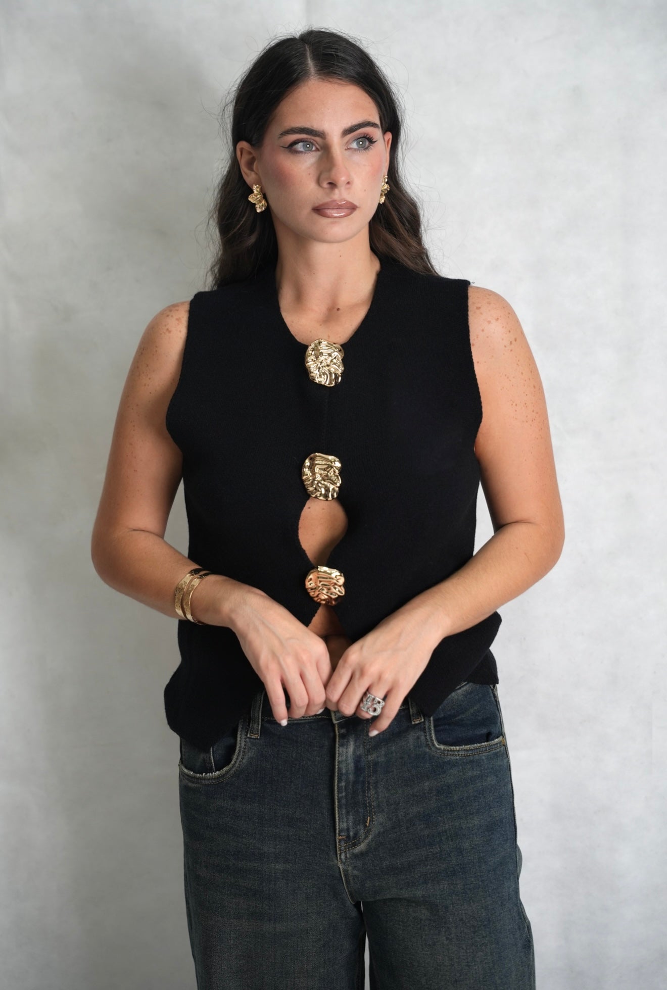 Gilet  smanicato nero