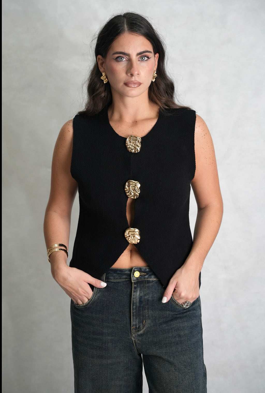 Gilet  smanicato nero