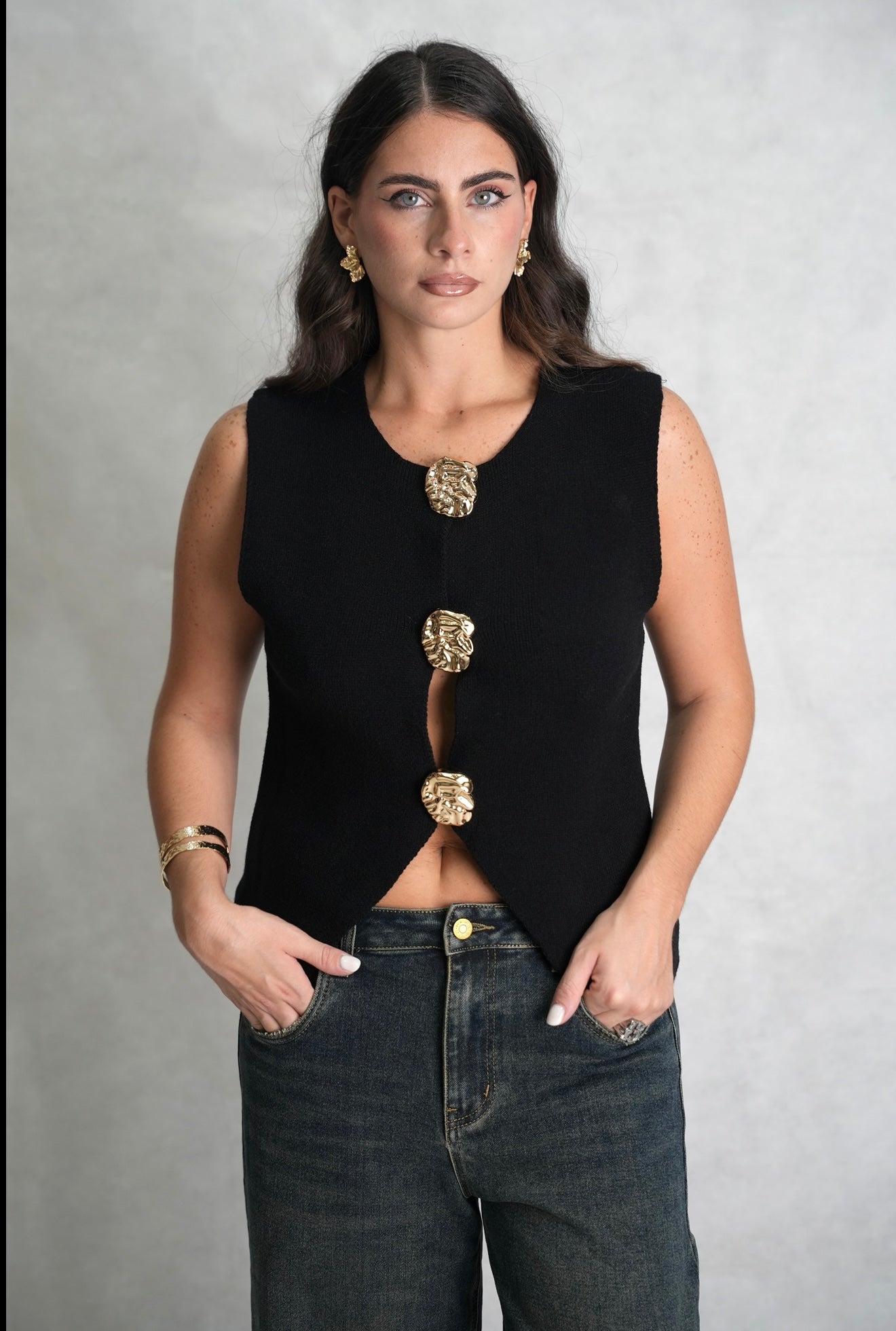 Gilet  smanicato nero