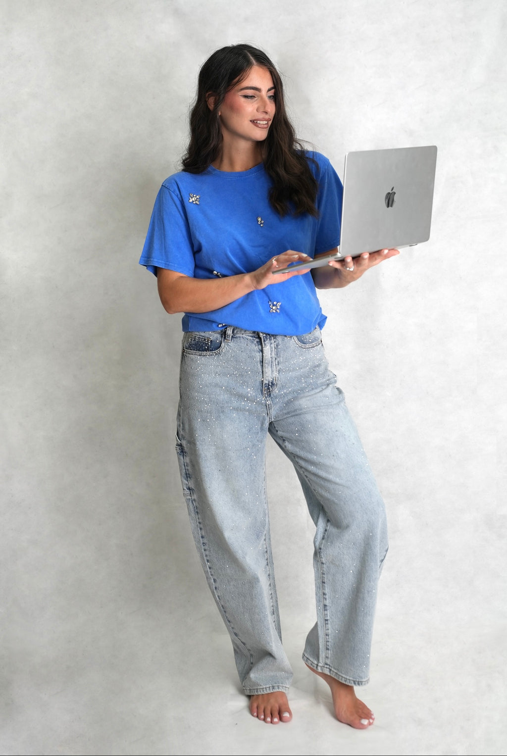 T-shirt Swarovski blu