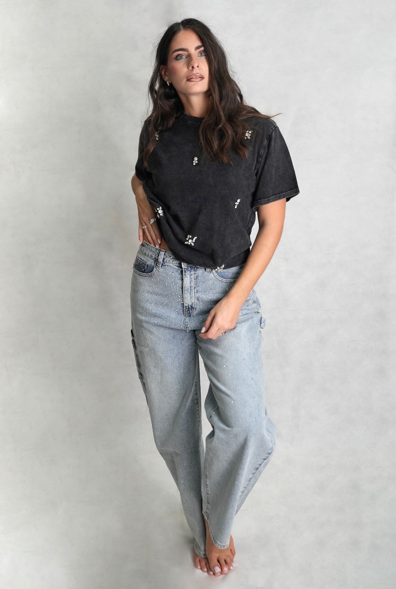 T-shirt Swarovski nera