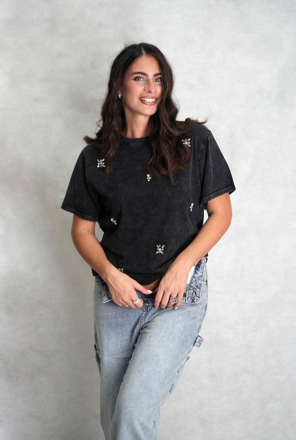 T-shirt Swarovski nera